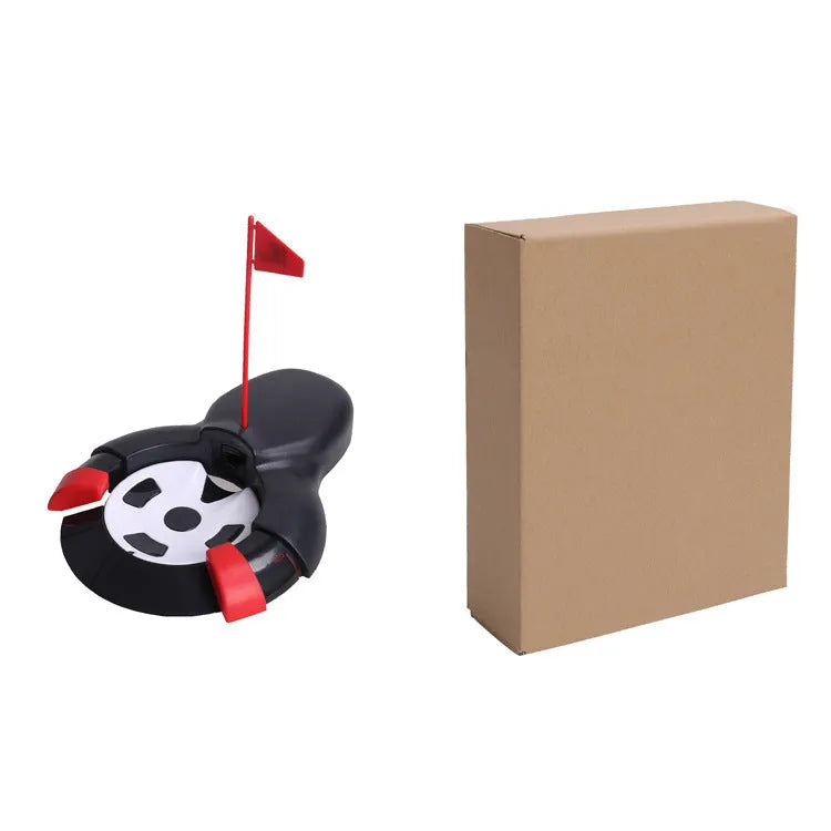 Black electric adjustable golf rebounder, ABS, 27x21cm, automatic ball return device for outdoor practice