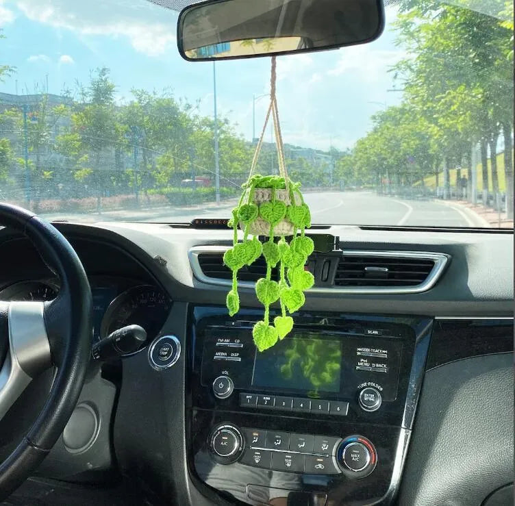 Car rearview mirror pendant in six colour options, 22cm length chemical fibre decoration
