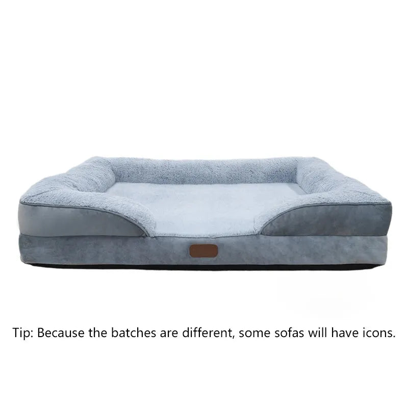 Waterproof dog bed sofa mat in Oxford fabric with raised edges, suitable for medium large dogs, L90x65x16CM size shown