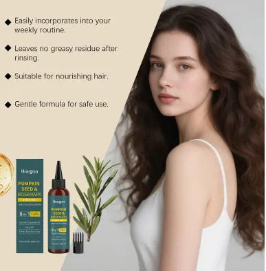 Rosemary essential hair oil 100ml set with pointed dispenser tip and hair comb
