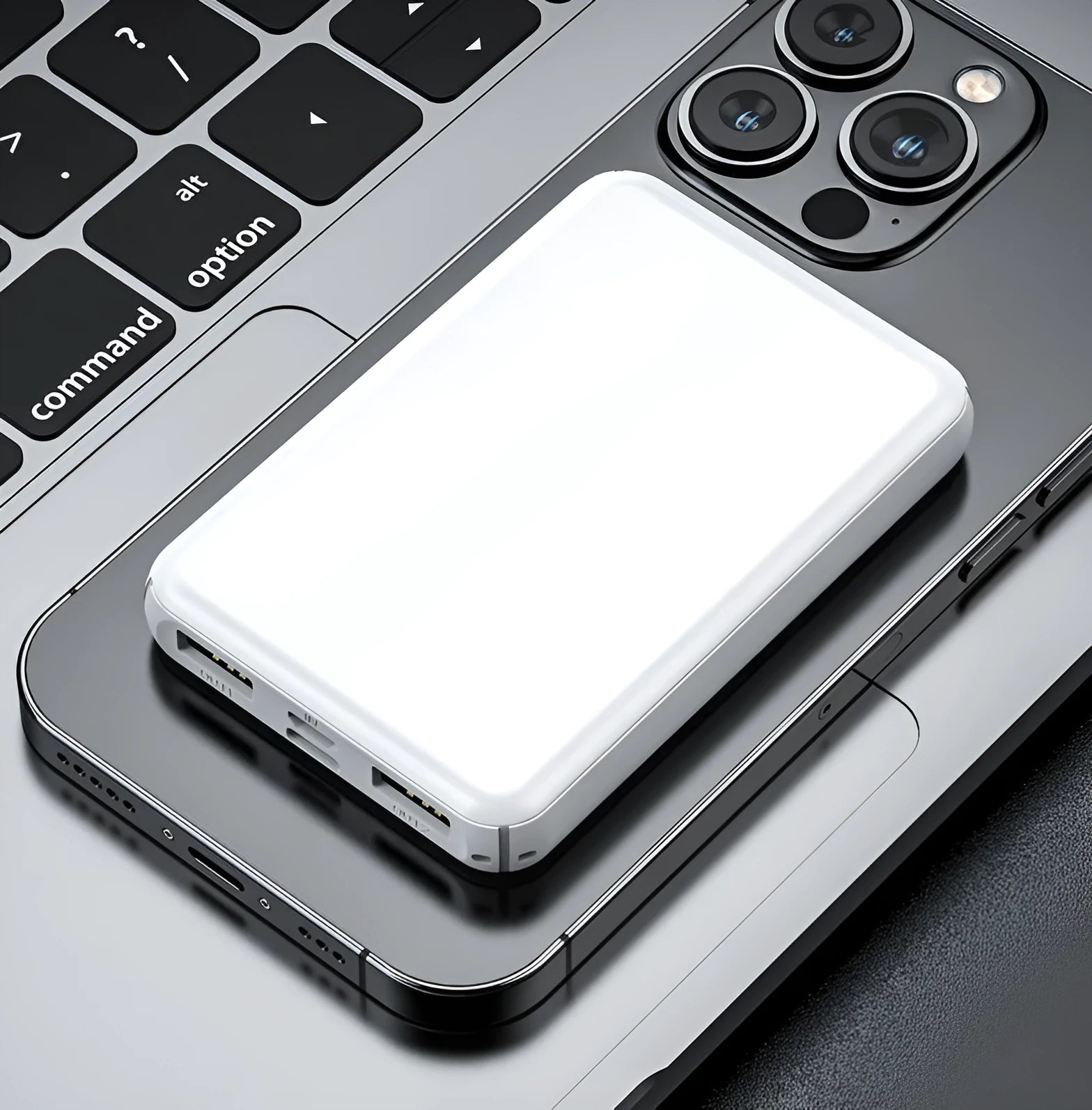 Black and white electric heating vest power bank showing 10000mAh and 5000mAh capacity options.