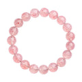 Strawberry quartz crystal bracelet with 10-10.8mm geometric beads in natural white water colour