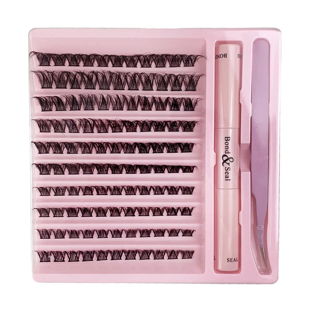 Self-grafting single cluster eyelash set in high imitation material, 20 cm length, with multiple cluster formats
