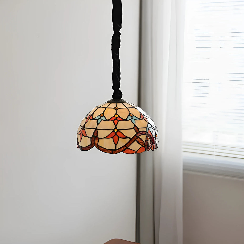 Handwoven glass Mediterranean pendant lamp with ABS and hardware chassis for bedroom or dining room