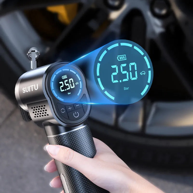 ST-5518 wireless portable electric air pump with LED light and inflatable attachments