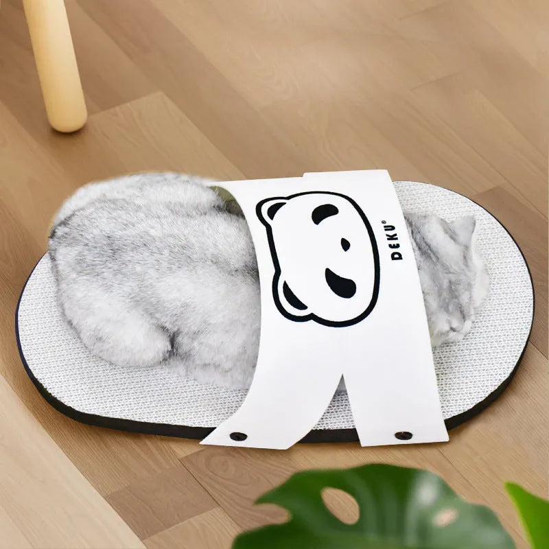 White slipper style corrugated paper cat scratch board for cats