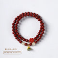 Purple Gold Sand women's bracelet with hand-woven 6mm beads and double circle design featuring Lotus seedpods