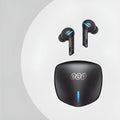 Grey QCY BH21G1A wireless Bluetooth gaming headset with charging case and ear tips