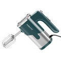 800W handheld electric mixer in black or green with stainless steel whisk components, 26 x 19cm