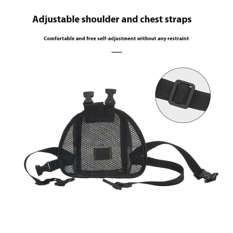 Polyester dog backpack in solid colour options including blue, purple, black, and dark grey