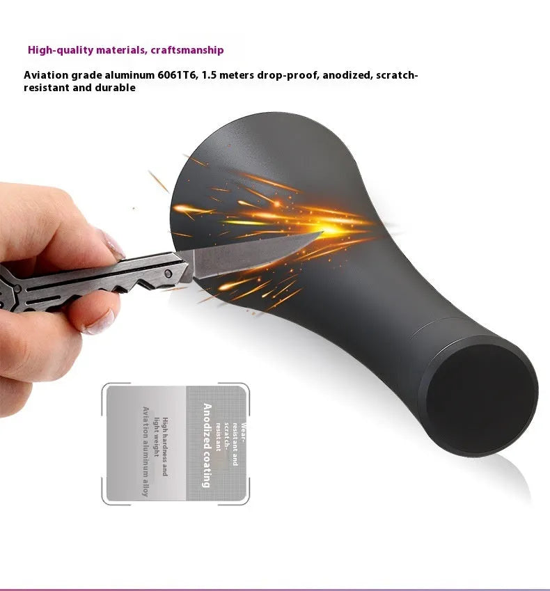 UV detection flashlight with aluminium alloy body showing USB Type-C charging port