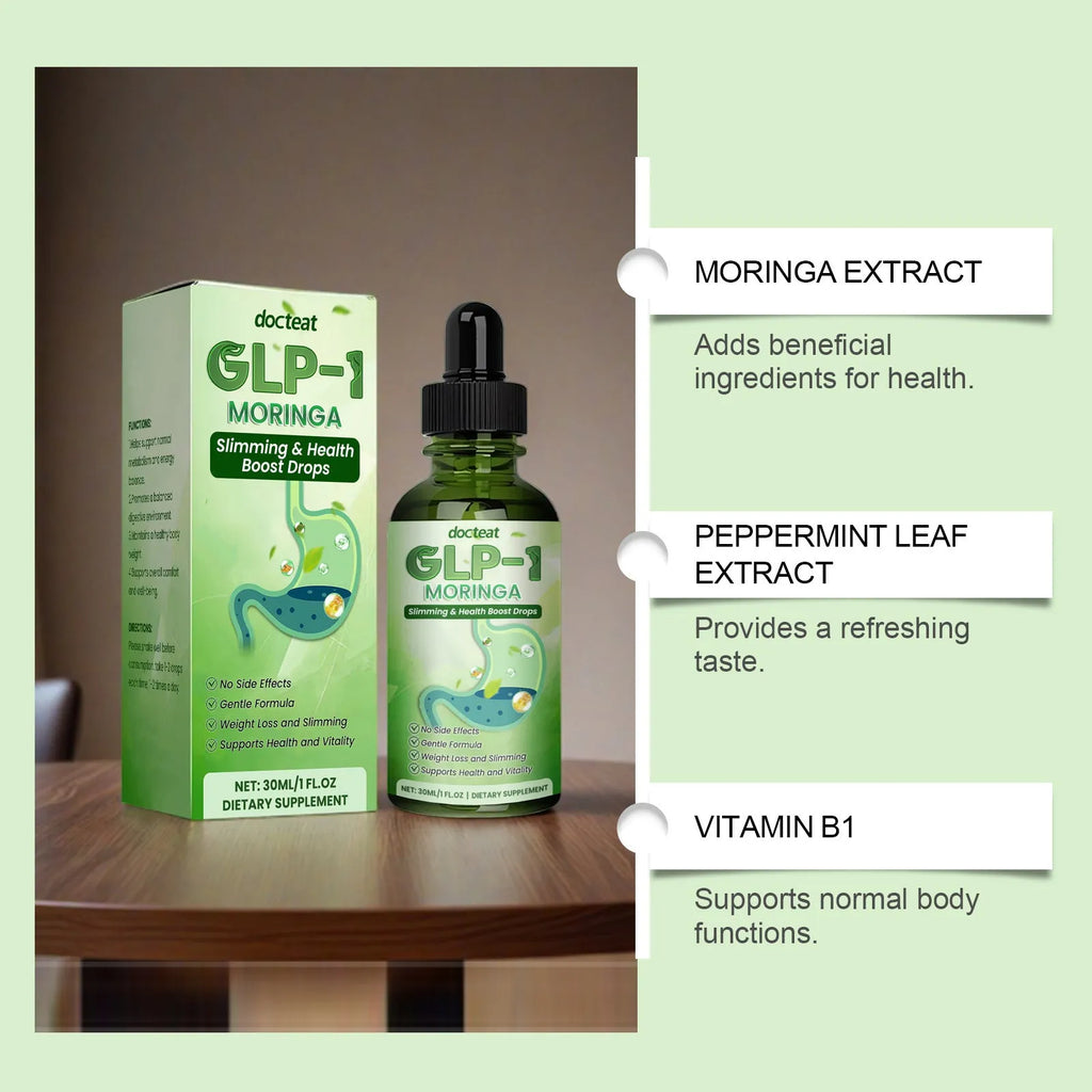30ml glass bottle of vitamin B1 and traditional Chinese medicine extract dietary supplement with a black dropper.