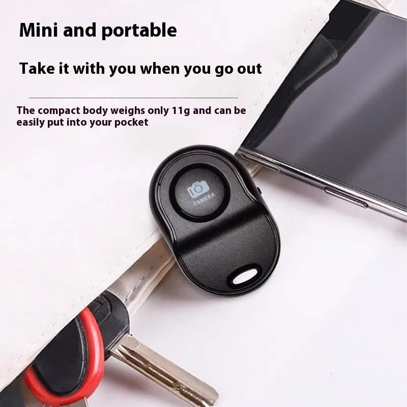 Universal Bluetooth remote control for photo and video on mobile phones in four colours with compact ABS build