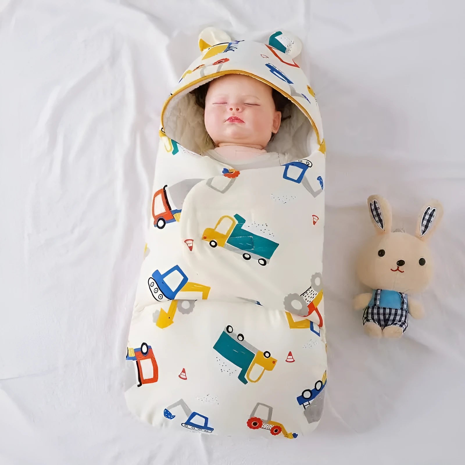 Cotton sleeping bag for newborn babies, pure cotton hold quilt in Green Elephant style, size 3M
