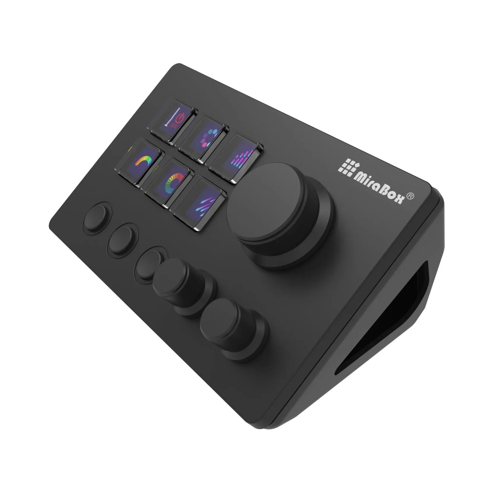 Visual Keyboard N3 programmable macro keypad in black or white with silica gel keys and USB cable.