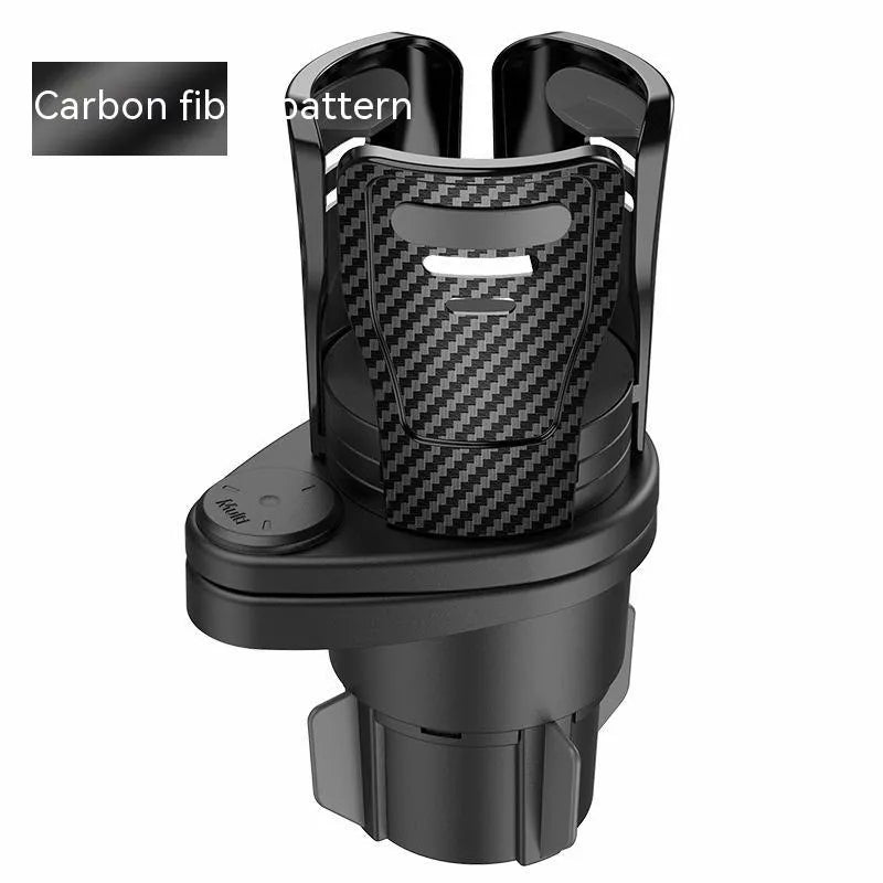 Second generation car cup holder modification in ABS plastic with carbon fibre or matte finish