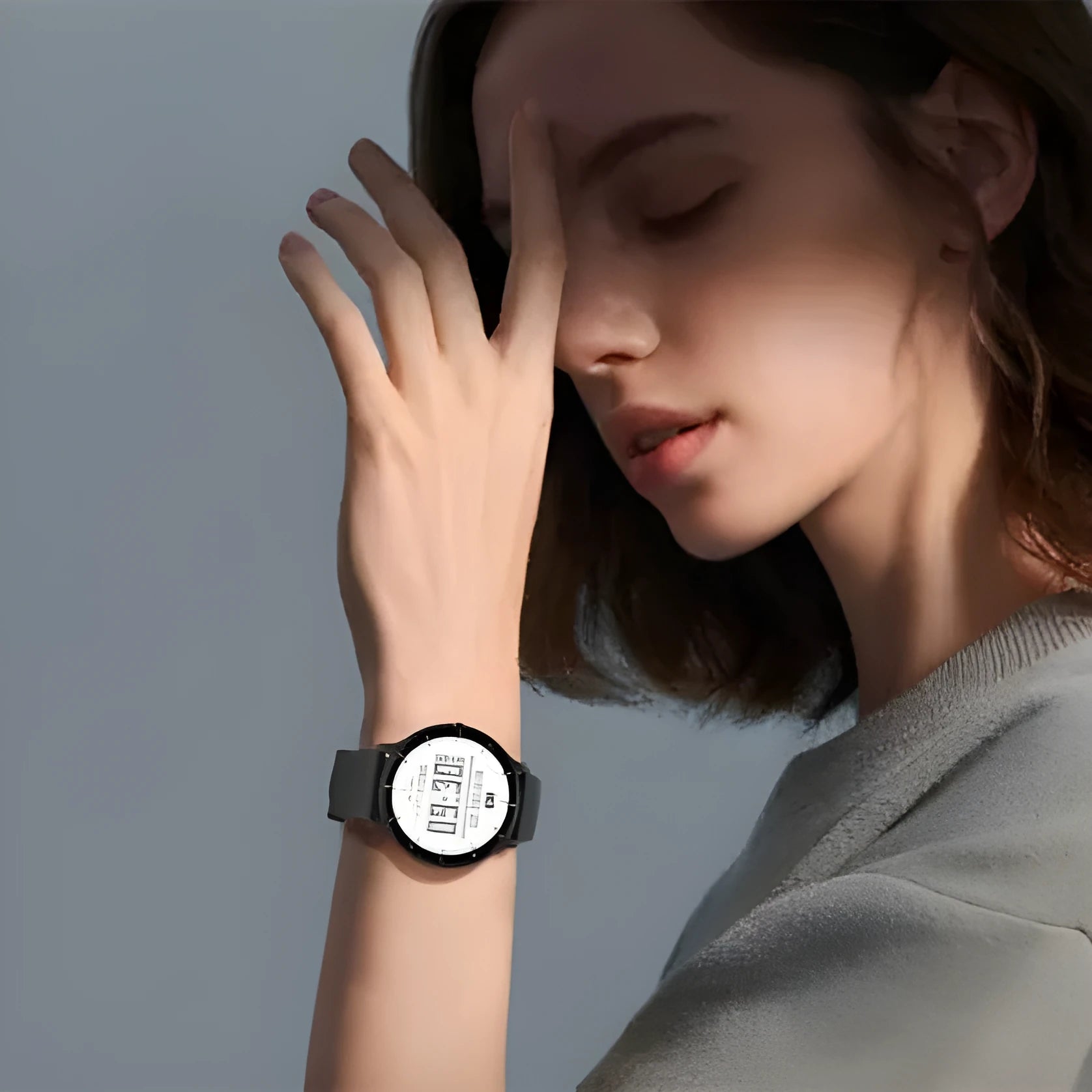 Call ZL02PRO smart watch with AMOLED screen showing heart rate monitoring, black colour option