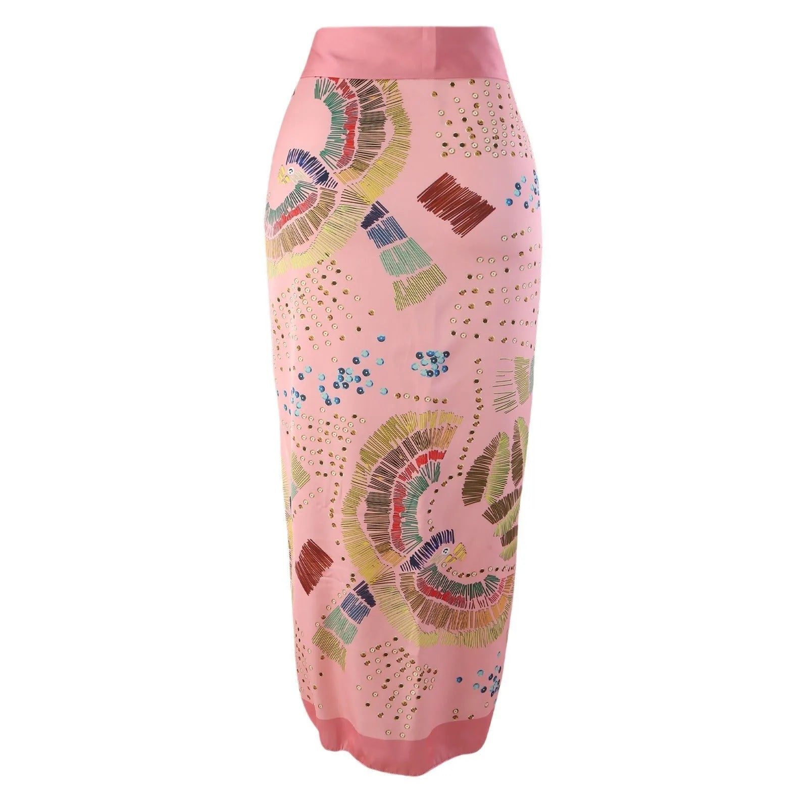 French retro one-piece swimsuit with gauze skirt in blue or pink colours, backless bikini style design