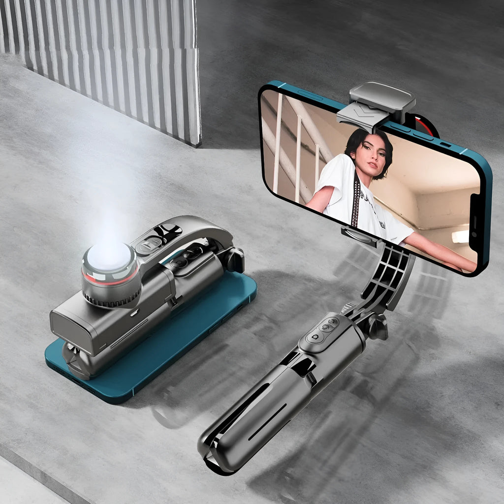 Mobile phone stabilizer hand-held tripod head single-axis ABS aluminium alloy black adjustable