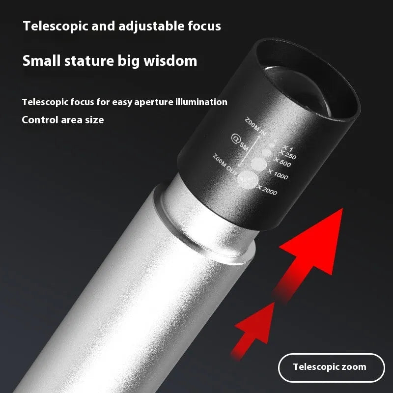 Black and silver aluminium red light therapy mosquito repellent lamp with charging cable