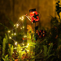 Solar iron kettle lamp with butterfly design, 0.5W, IP44 outdoor waterproof garden light