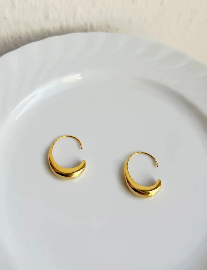 Retro style women's fashion earrings with snake design in gold or silver electroplated alloy