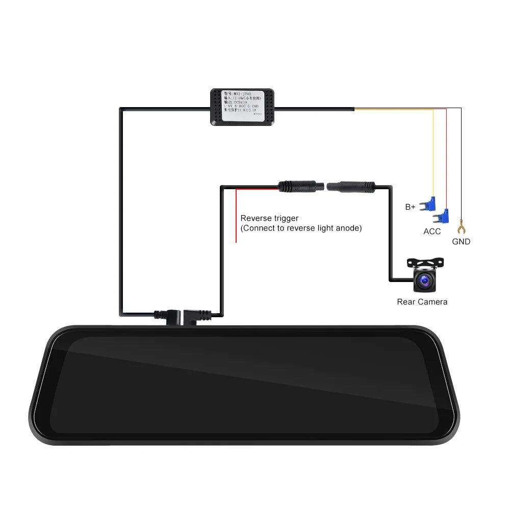 9.66-inch car dash cam and smart mirror with touch screen, CarPlay Android Auto support, and recording function