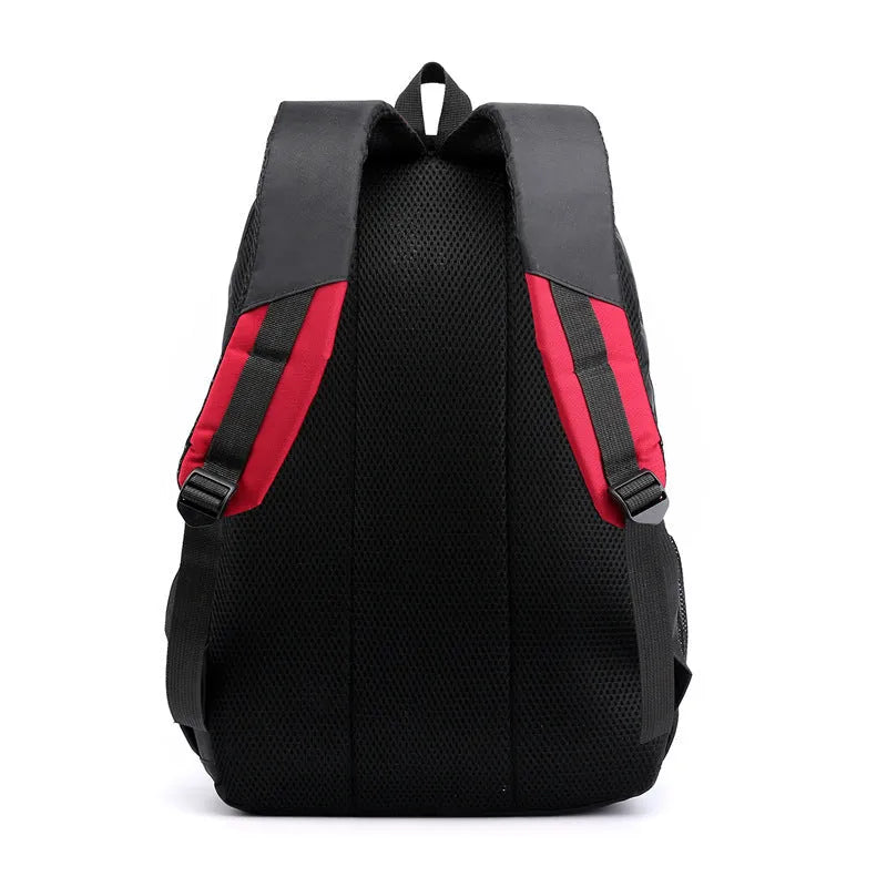 High school nylon backpack with airpillow straps in urban simplicity design, available in four colours