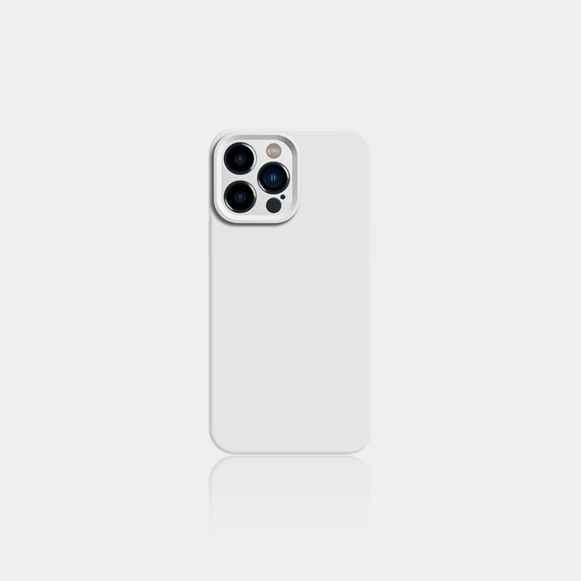 Non-slip minimalist silicone phone case for iPhone 15 Pro Max in antique white colour