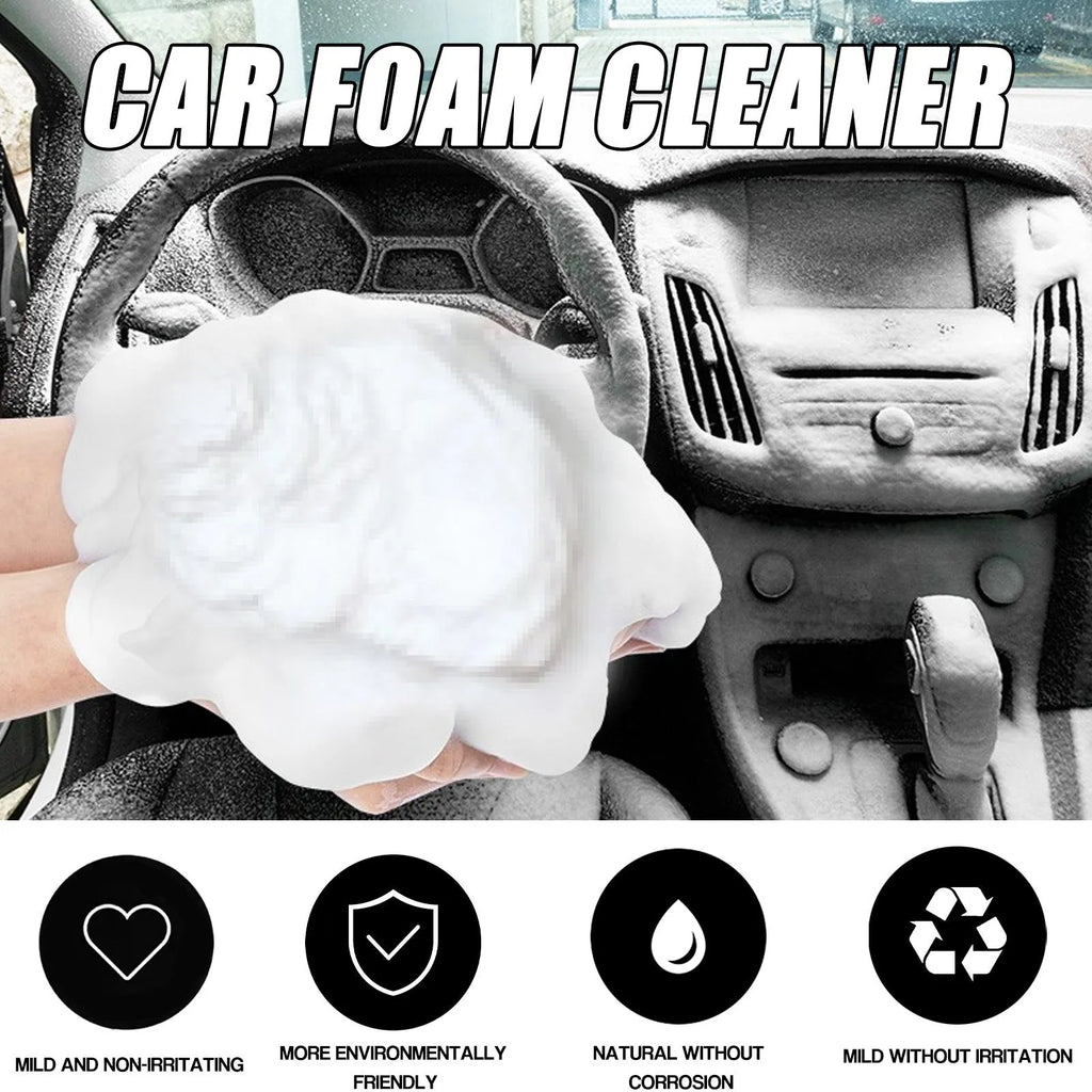 Car interior foamed cleaner 60ml bottle and 10cm sponge for wash-free upholstery cleaning