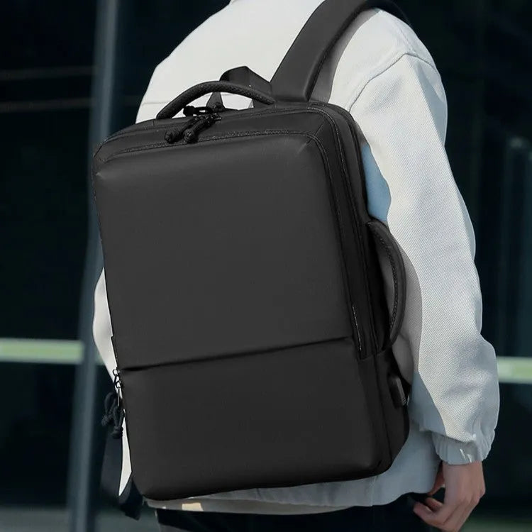 Large green waterproof Oxford cloth backpack for business travel with air pillow belt