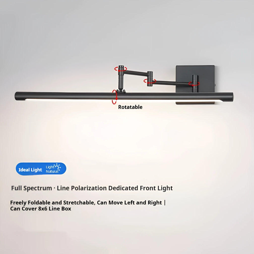 LED bathroom mirror cabinet light in simple modern style, 42cm size, available in sand black or sand white finish with white light