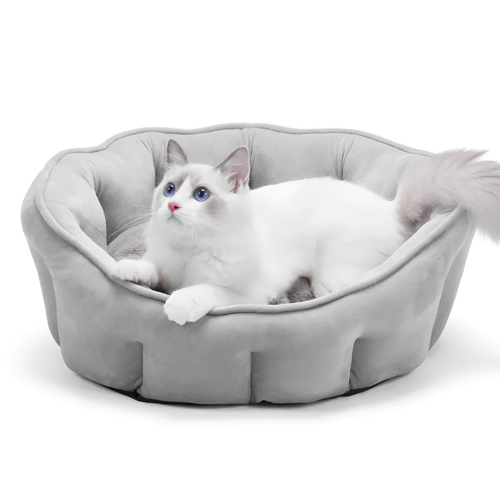 Plush thickened cat kennel mat house with removable hammock in grey green pink yellow colours