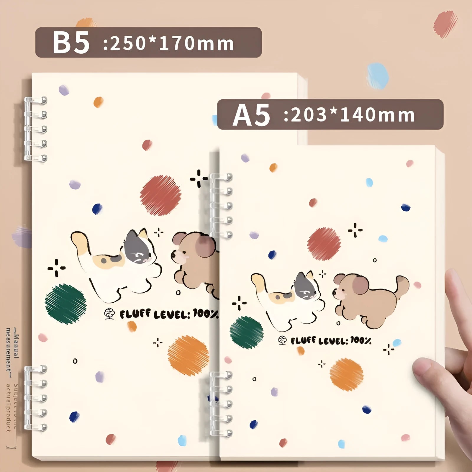 A5 thickened loose-leaf notebook with detachable coil, 60 sheets, 20.3x14.0 cm, cute cover style