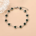 Geometric devil's eye stainless steel bracelet with colourful electroplated finish and oval pendant