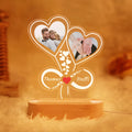 3D night light with acrylic panel, Infinite Love theme, colour YK711, and choice of base light colour