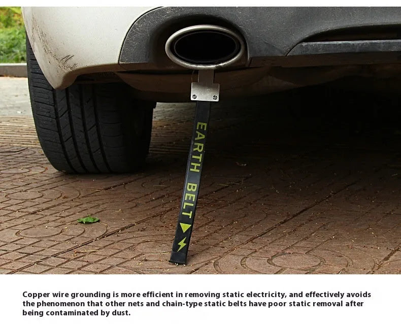 Black car electrostatic grounding belt with 370mm copper chain for saloons, SUVs, and vans