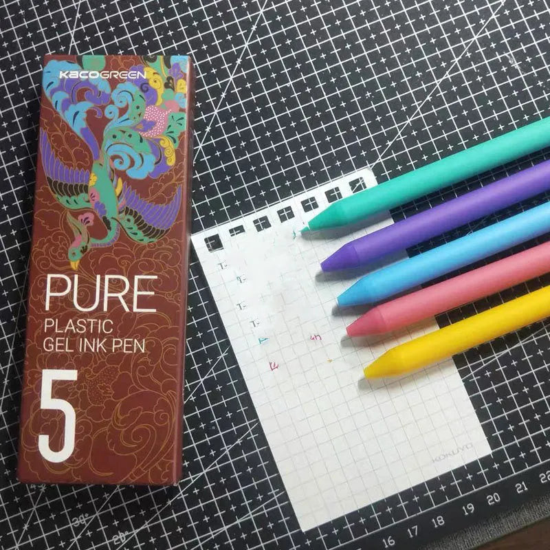 Candy Color Gel Pen 0.5mm fine tip plastic body five pack in assorted colours