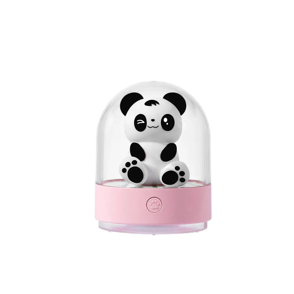 3D panda car shaped USB LED table lamp in white with colourful light modes and aromatherapy cotton pad