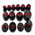 Black silicone dust cover for General Motors LED headlights measuring 90mm diameter