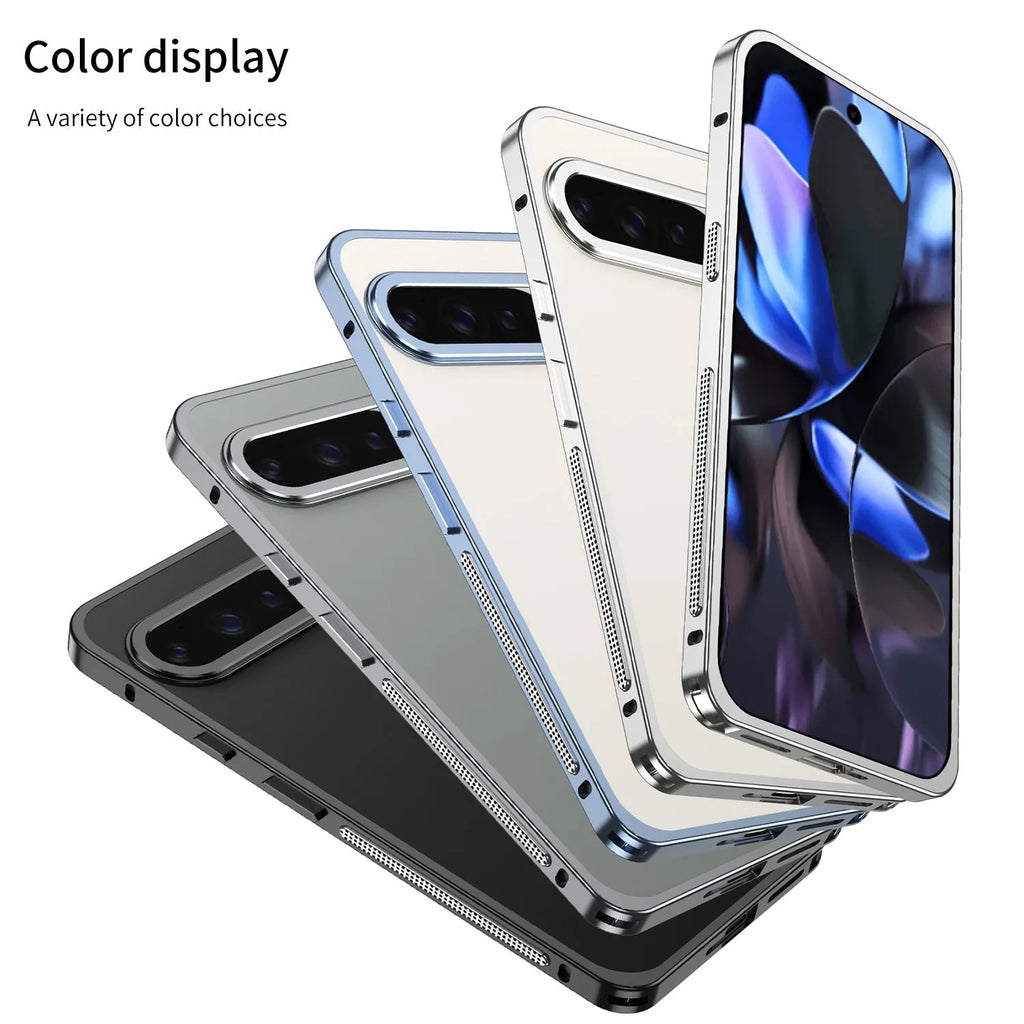 Aluminium alloy phone case for Google Pixel 9 with heat dissipation and lens protector