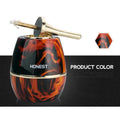 Metal oil-electric hybrid lighter in light black finish with USB charge port and visible flame indicator, 135 x 60 mm