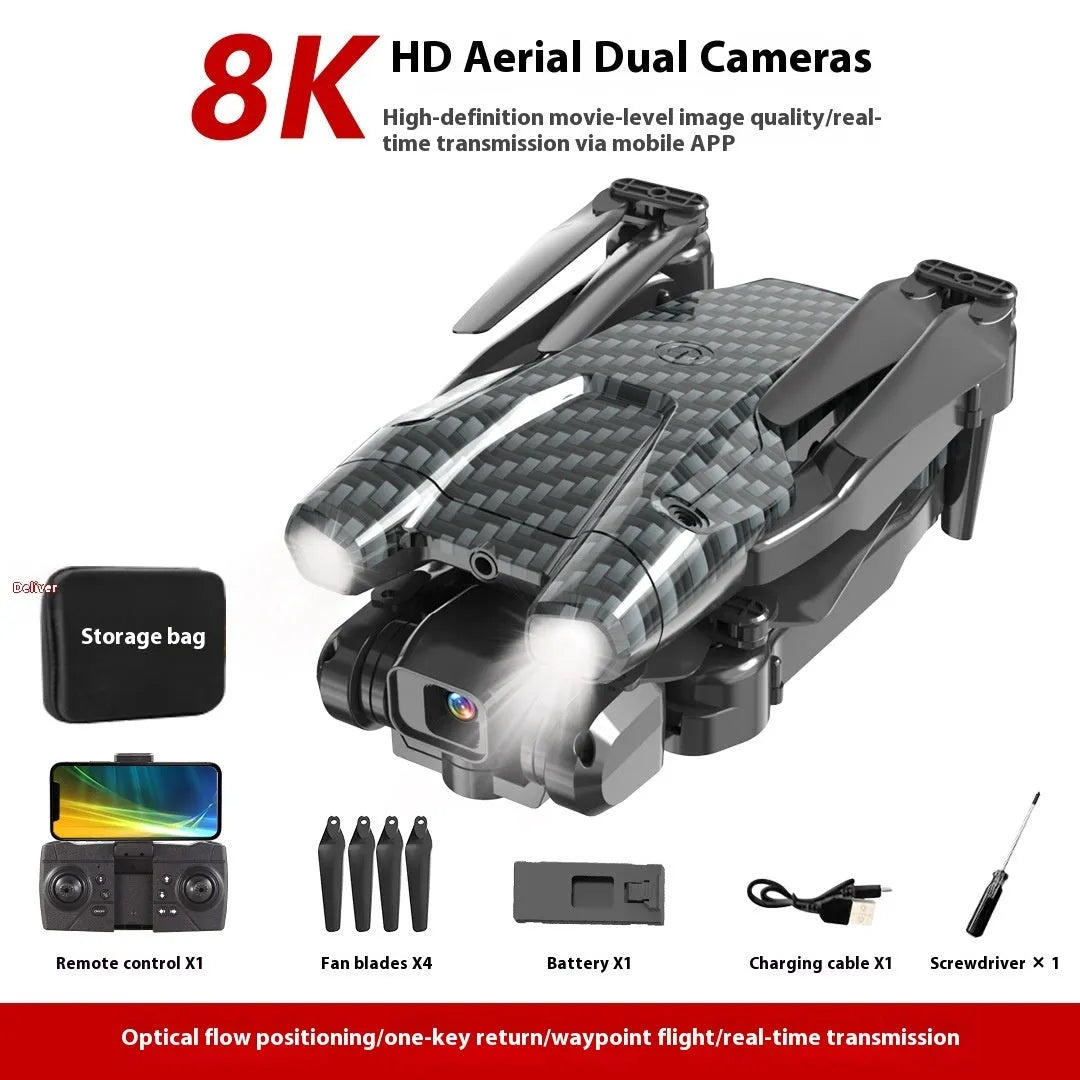 S138 folding UAV drone with obstacle avoidance and aerial photography camera in black carbon fibre design