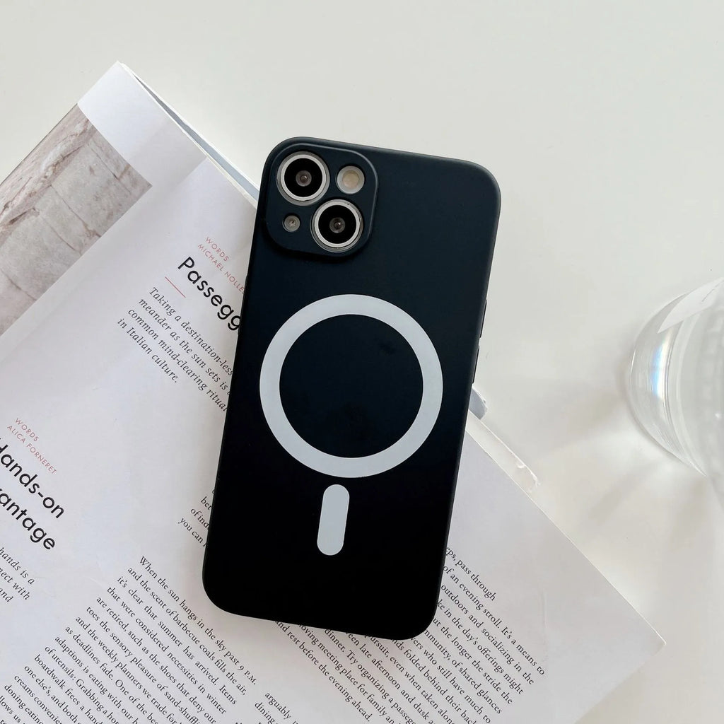 Magnetic wireless charging iPhone case in TPU material showing multiple colour options