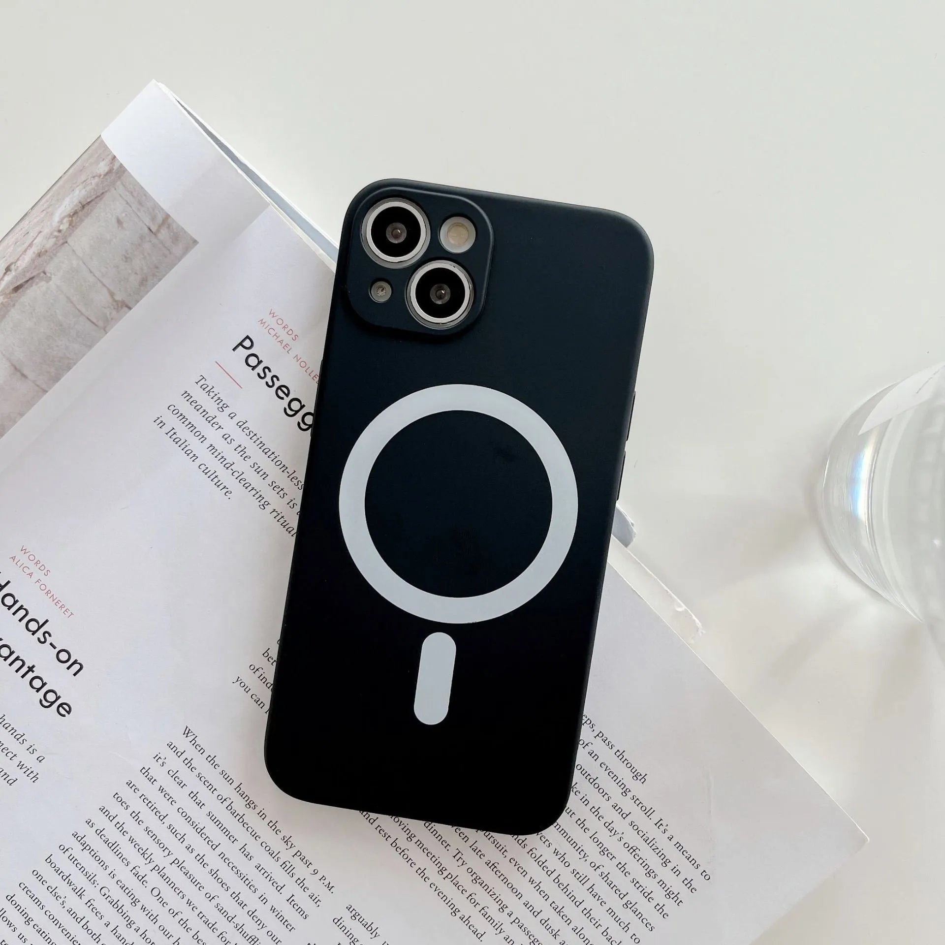 Magnetic wireless charging iPhone case in TPU material showing multiple colour options