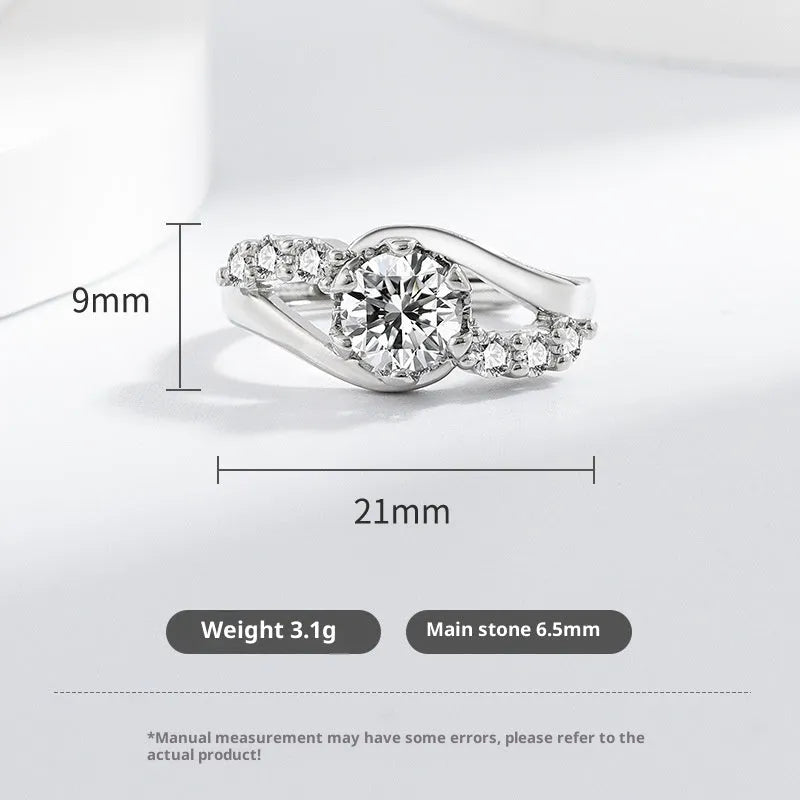 White gold colour crown couple finger ring in copper with round line pattern for women's simple style