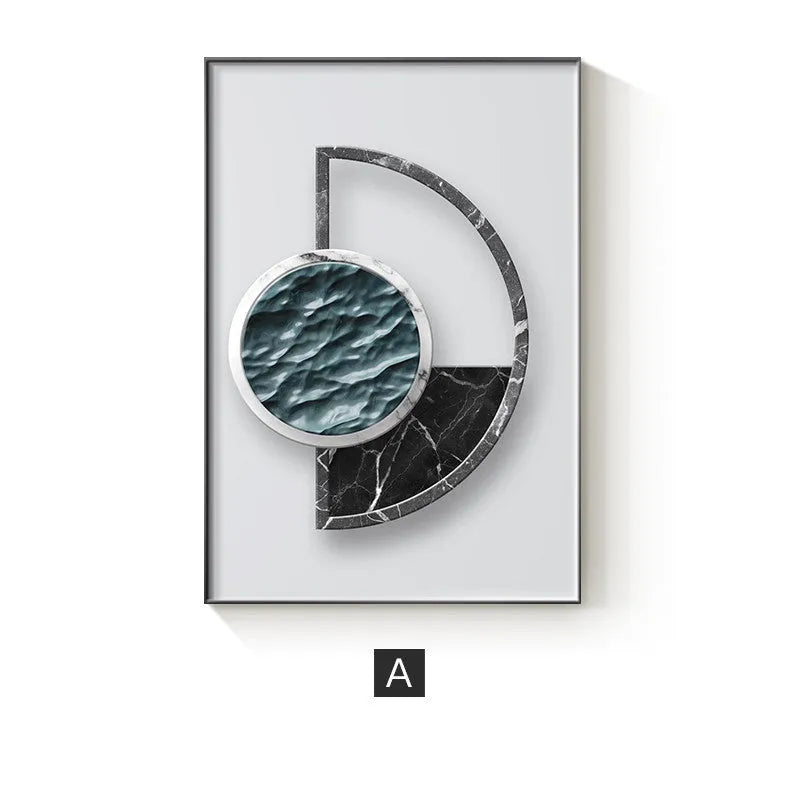 Abstract geometric pattern canvas wall art print in multiple size options