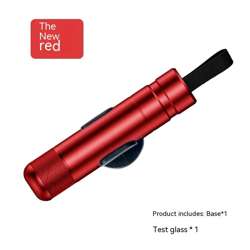 Aluminium alloy car safety hammer with window breaker and seatbelt cutter, showing black colour option.