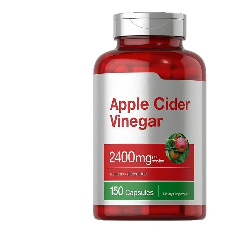Bottle of 150 apple vinegar capsules, a convenient dietary supplement format