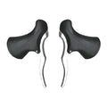Aluminium alloy road bicycle brake handle in black and black silver, shown next to a ruler indicating 22.2mm and 23.8mm.